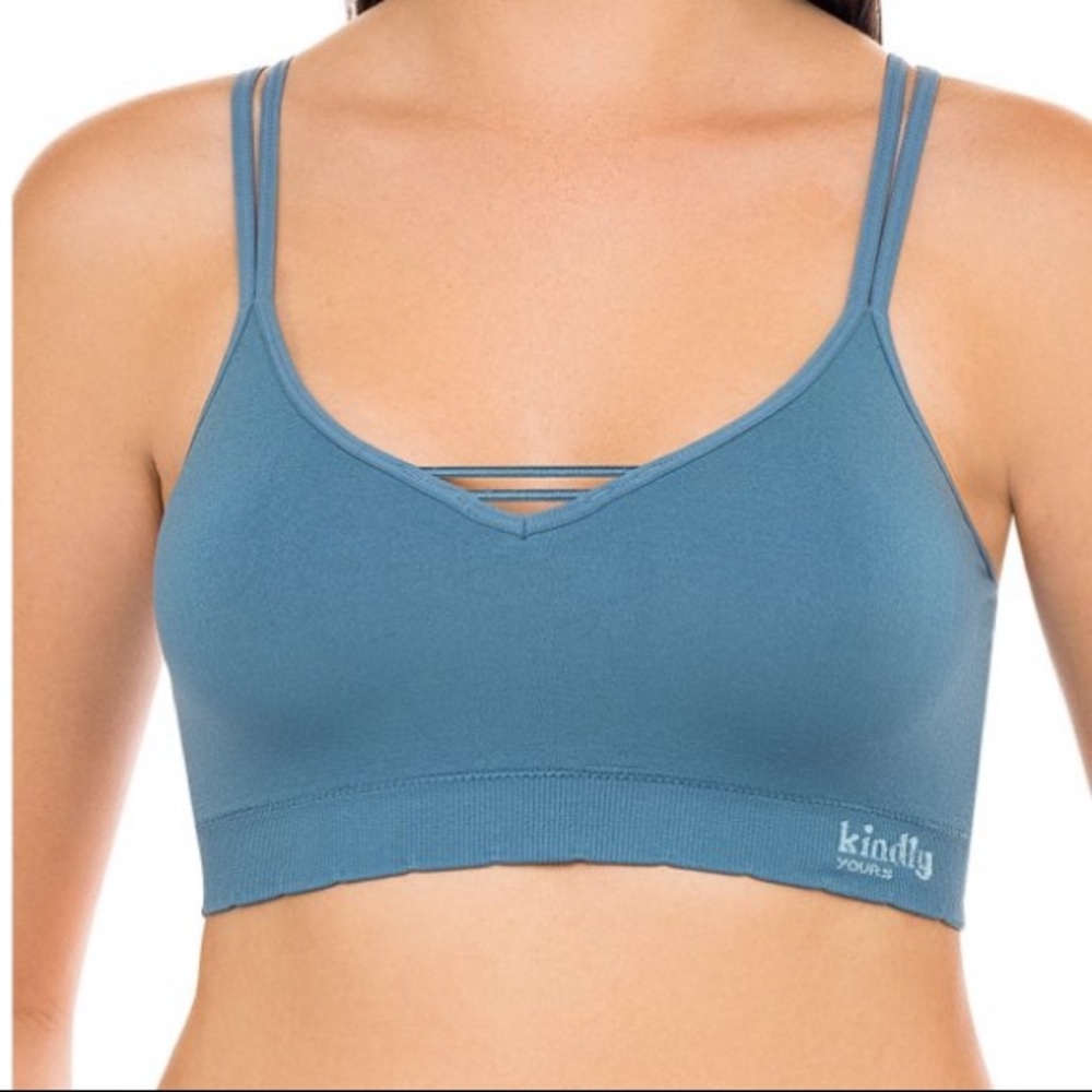 ✌🏼3/$30✌🏼Kindly Yours V Neck Bralette - Blue